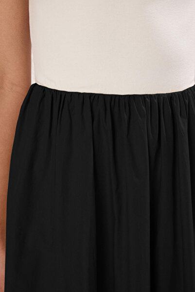 Trendyol Collection Black Color Block Maxi Woven Dress Twoss25El00867