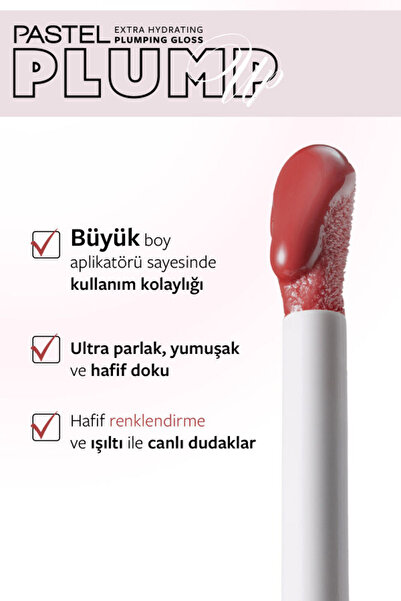 Pastel Plump Up Extra Hydrating Plumping Gloss - Dolgunlaştıran Dudak Parlatıcısı 210 Peach Coral