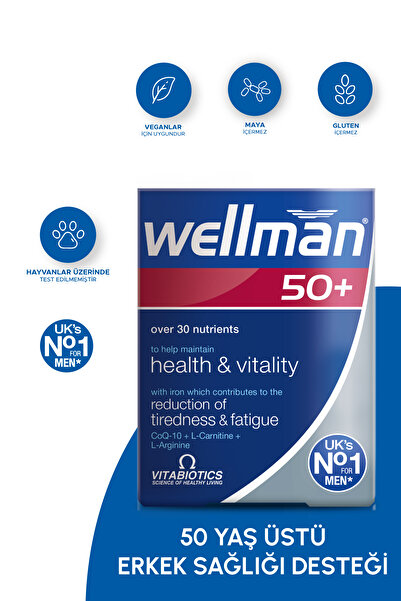 Wellman Siberian Ginseng and Vitamin B Complex for Men's Health over 50 Years Old - 30 Tablets