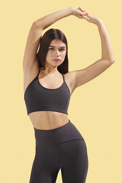 Trendyol Collection Smoked Medium Support/Shaping Rope Strap Knitted Sports Bra Thmss25Ss00011