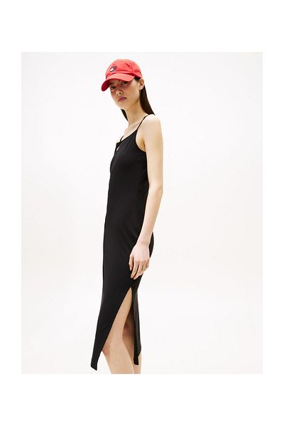 Tommy Hilfiger Midi šaty s ramínky a žebrováním TJW