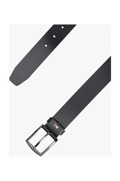 Tommy Hilfiger Pánský černý kožený pásek