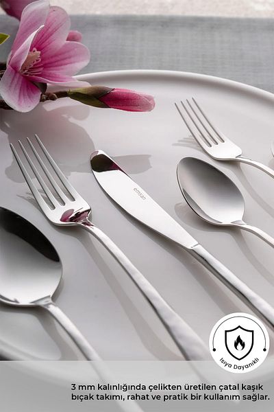 Emsan Acacia 72 Piece 12 Person Boxed Cutlery Set