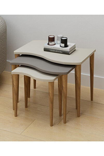 Monte Sehpa Gofrato 3'lü Zigon Sehpa