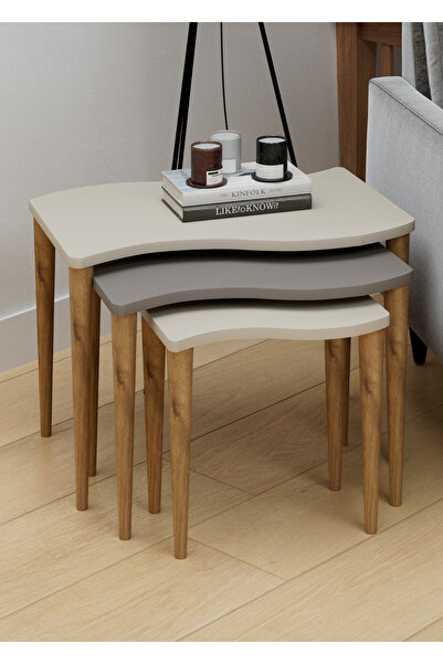 Monte Sehpa Gofrato 3'lü Zigon Sehpa