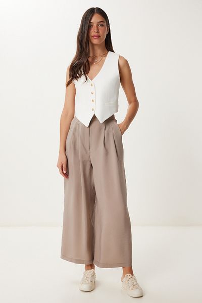 Happiness İstanbul Women's Mink Modal Palazzo Pants Bv00156