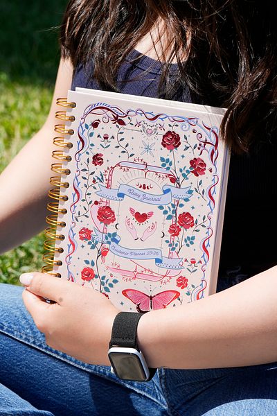 Victoria's Journals 2025-2026 Ακαδημαϊκό Ατζέντα Α5- Με Σελίδα Κίνητρο-Rosy Spell Red Rose