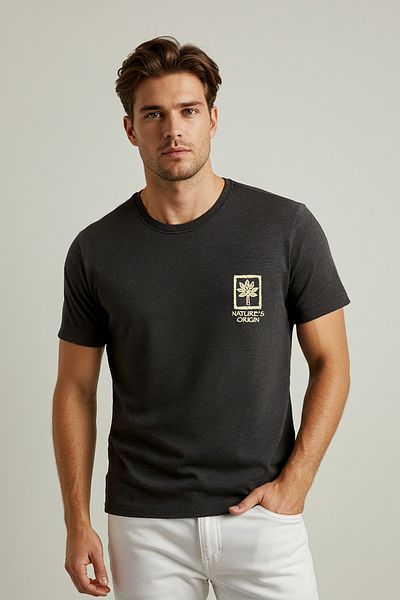 Trendyol Collection Anthracite Melange Cotton Oversize T-Shirt - Tmnss25Ts00184