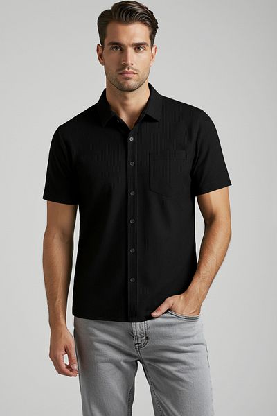 Trendyol Collection Гъвкава и удобна черна риза с отворени рамене - Tmnss25Go00013
