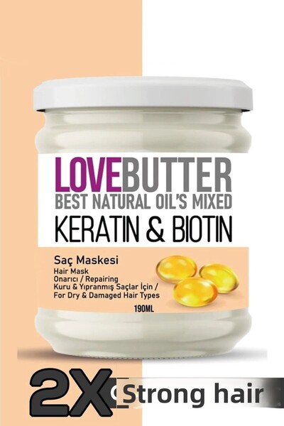 LOVE BUTTER Keratin & Biotin Repair Hair Mask for Dry and Damaged Hair 190ml
