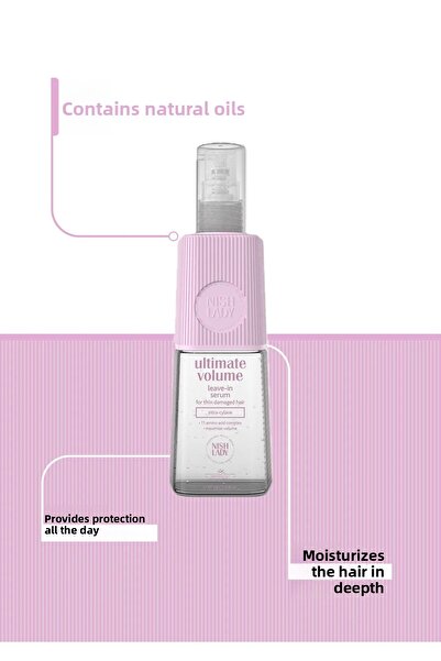 NISHLADY Ultimate Volume - 100 ML Volumizing and Plumping Serum, for Thin Strands Weak Hair