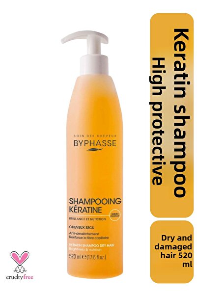 BYPHASSE Keratin Shampoo Dry Hair High Protection 520 ml