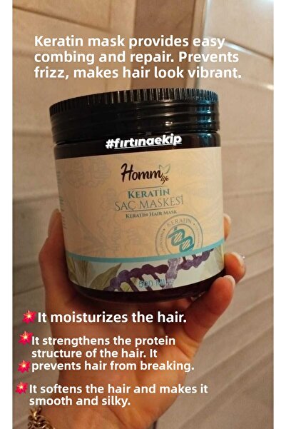 Homm Bitkisel Keratin Hair Care Mask Homm Life 500 ml