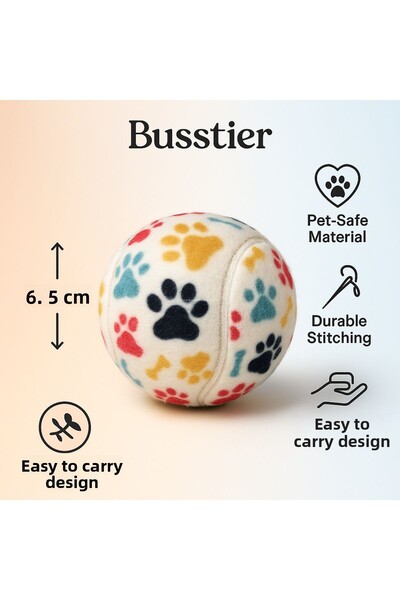Busstier Set of 3 Dog Toy Balls - Colorful Tennis Balls (6.5 cm)