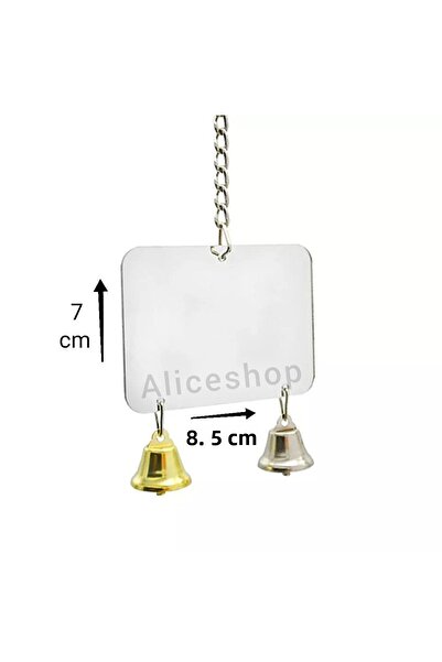 Alice Double Sided Cage Mirror with Bell - Toy and Bird Decorative Mirror