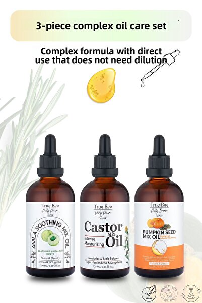 True Bee Daily Dream Series - 3-Piece Strengthening, Repair and Extension Oil...