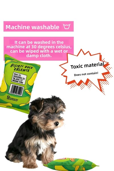 Havhav Hav's Plush Chips Rustle Sound Dog Toy Chips Shaped Sounding Dog Play Companion