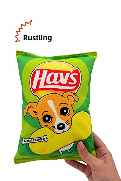 Havhav Hav's Plush Chips Rustle Sound Dog Toy Chips Shaped Sounding Dog Play Companion