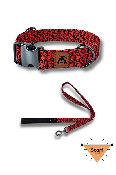 UTDpet Redd Dog Collar and Travel Dispatch Strap Set (With Scarf Gift)