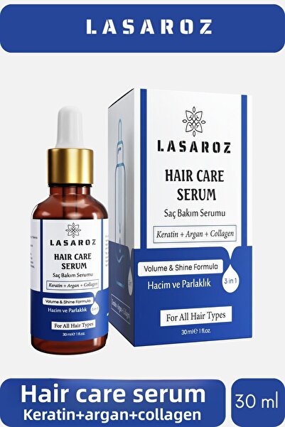 lasaroz سيروم للشعر 30 مل - الشعر التالف، الكيراتين، زيت الأرغان بالكولاجين