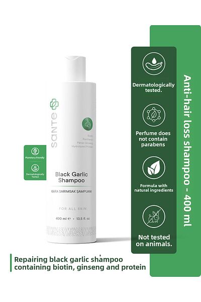 SantePlus Anti-Dandruff and Hair Loss, Protein and Ginseng Black Garlic Shampoo 400 ml