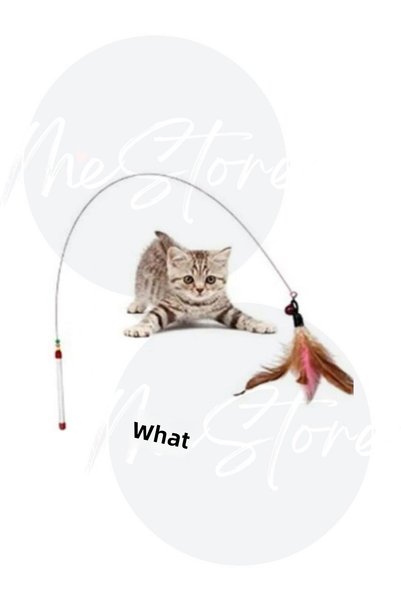 mes store Cat Play Fishing Rod 90 cm Colorful Feathered Toy
