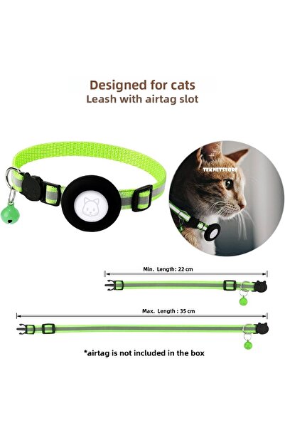 TEKNETSTORE طوق للقطط والكلاب مزود بفتحة من Airtag مزود بقفل وحقيبة Airtag ونظام تحديد المواقع العالمي (GPS)