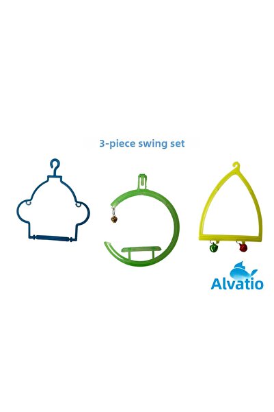 Atılım Akvaryum Budgie Swing 3 Pieces Colorful Bird Swing
