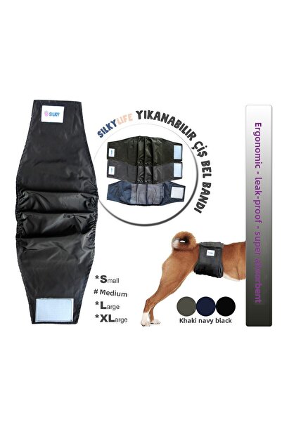 Silky Men's Dog Washable Pee Waist Band / 5 Super Absorbent 1 Washable Pad - Super Absorbent / Leak Proof