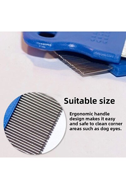 Buffer مشط البراغيث للحيوانات الأليفة والقطط والكلاب ومشط لبقع الدموع للكلاب