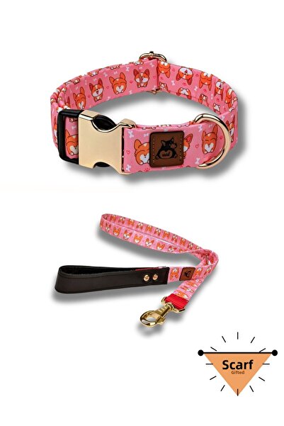 UTDpet مجموعة حزام إرسال كورجي للكلاب - طوق للرقبة ووكر، هدية وشاح