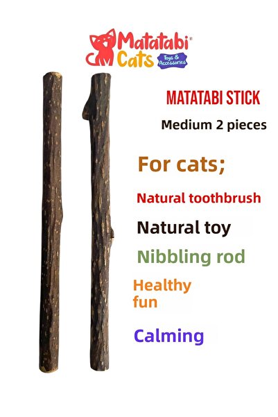 MATATABİ CATS عصا مضغ للقطط الطبيعية المتوسطة من ماتاتابي، لعبة للقطط مكونة م...