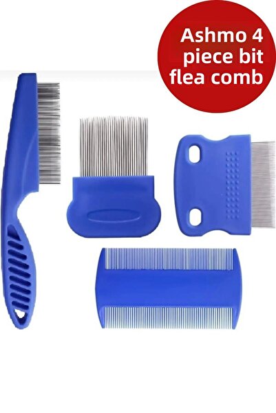 Askımo Lice Flea Comb Set Cat Dog Stainless Steel Feather