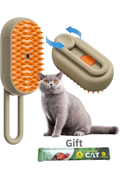 Mıncır Shop مشط وفرشاة غسيل للكلاب من Steam Cat - رأس من السيليكون الناعم قاب...