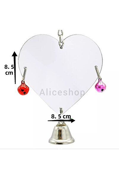 Alice Double Sided Canary Heaven - Decorative Heart Shaped Mirror for Sultan and Small Cage Birds