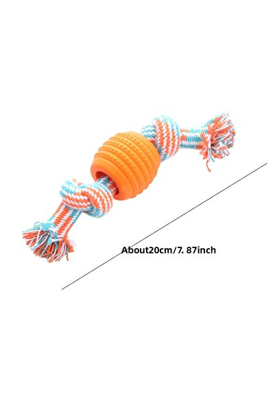 Choice XS (قديم) لعبة كلب برتقالية مصنوعة من حبل قطني وكرة بعقدة مزدوجة ومقاو...
