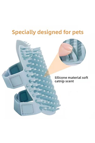 TEKNETSTORE Soft Silicone Cat Mint - Fixable, Scented Massage and Cleaning Bath Brush Toy