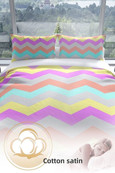 PerlaSera Wave 3d Cotton Satin Double Duvet Cover Set