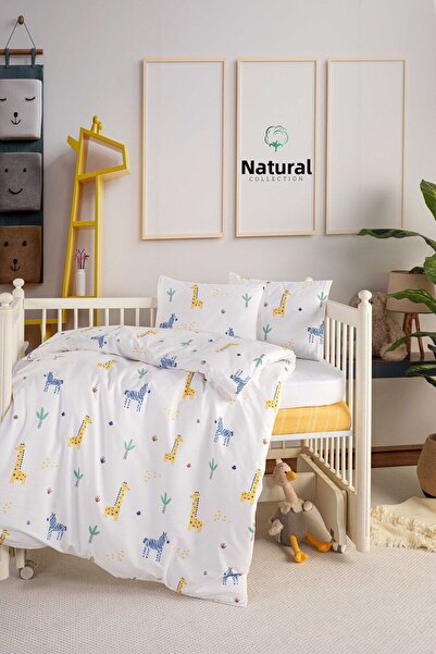 Naturel Collection طقم سرير أطفال مقاوم للسوائل مع مرتبة وملاءات مطاطية بسحاب...