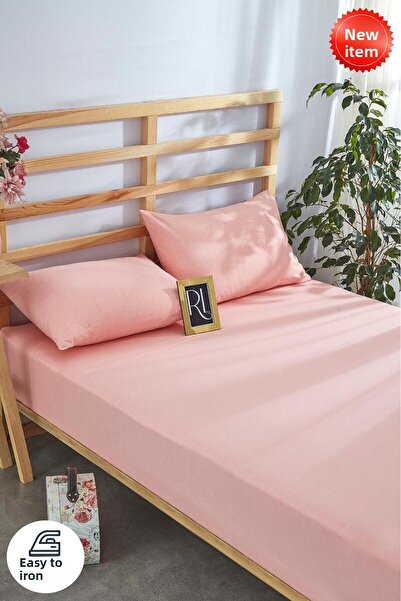 BESTİNA GOLD Elastic Sheet Set Solid Color Cotton-Pillowcase Single-Double Personality-Battal