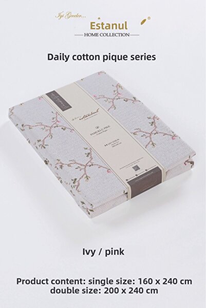 İyi Geceler İstanbul Pink Single Pique - 100% βαμβάκι, εμπριμέ, διπλό, Ivy, 2...