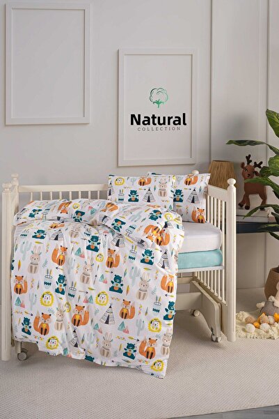 Naturel Collection طقم سرير أطفال مقاوم للسوائل مع مرتبة وملاءات مطاطية بسحاب...