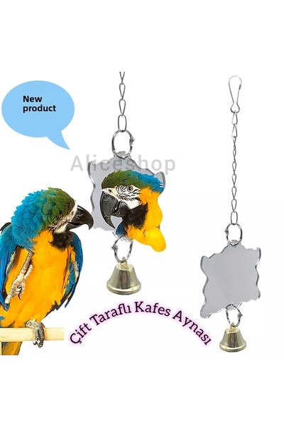 aliceshop Double-Sided Cloud Cage Mirror - for Sultan Sevda, Paradise Budgies and Birds