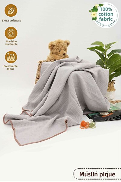 mordesign 4 Layer 100% Cotton Muslin Baby Blanket - 100X120 cm Muslin Blanket, Newborn Swaddle, Soft Series