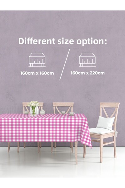 Tuable مفرش طاولة منقوش باللون الوردي 160x160 سم