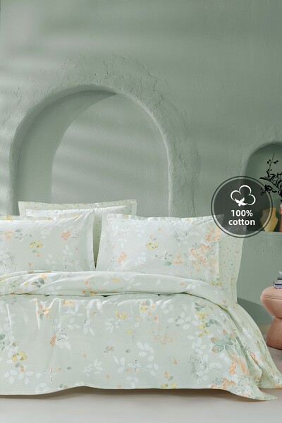Yataş Σετ Merri Double 100% Cotton Pique - Ανοιχτό πράσινο