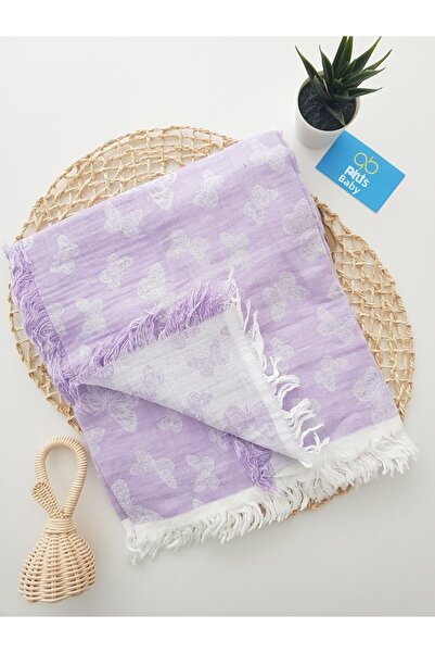 artıbebe 100% Cotton Butterfly Baby Muslin Blanket |   Breathable Multi-Purpose Swaddle and Blanket |   Plus Bebe