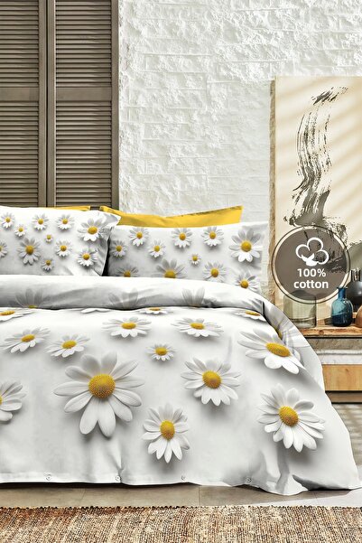 MonoHome طقم سرير مزدوج رقمي فاخر من القطن بنسبة 100% من Ranforce Daisy