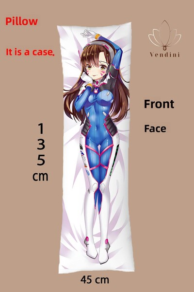 Vendini غطاء وسادة مطبوع على الوجهين من Overwatch D.Va