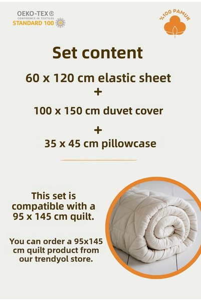 Lollie Baby&Kids Baby Crib, Park Bed (60X120 cm) Duvet Cover & Sheet Set, Cotton Satin - Cars